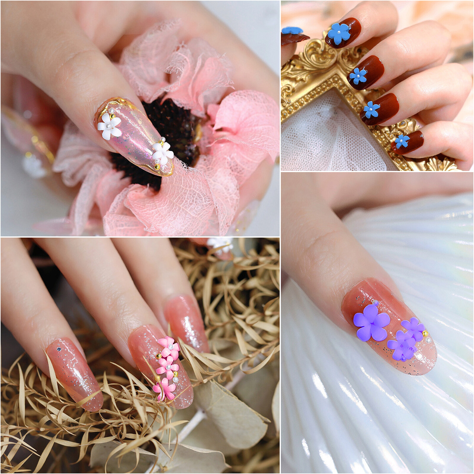 3D Resin Flower Nail Art Decoration Mixed Metal Bead Jewelry DIY Manicure Tool