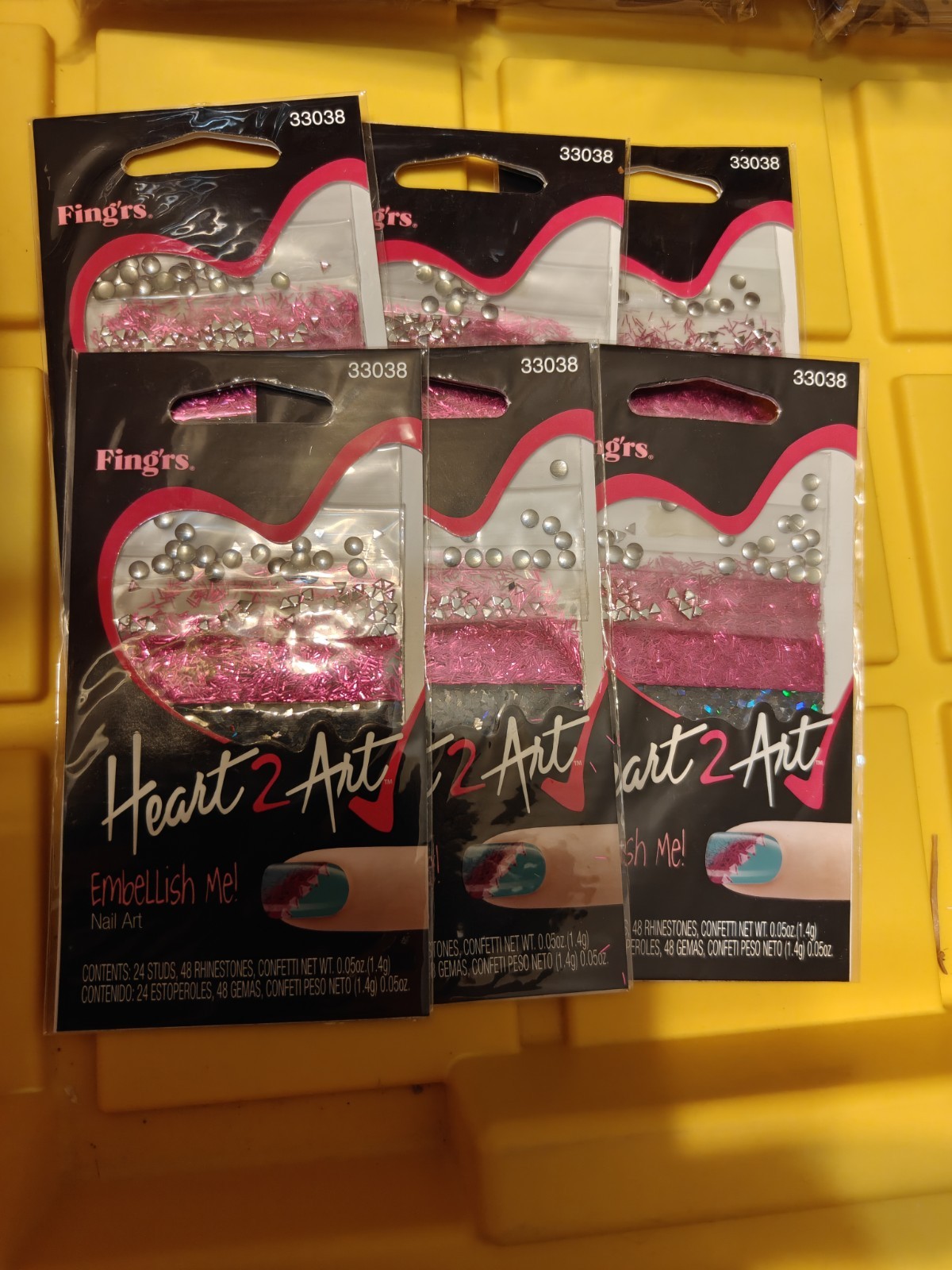 NK2- 6 Packs- Fing’rs Heart 2 Art Nail Art – Style #33038 Embellish Me!