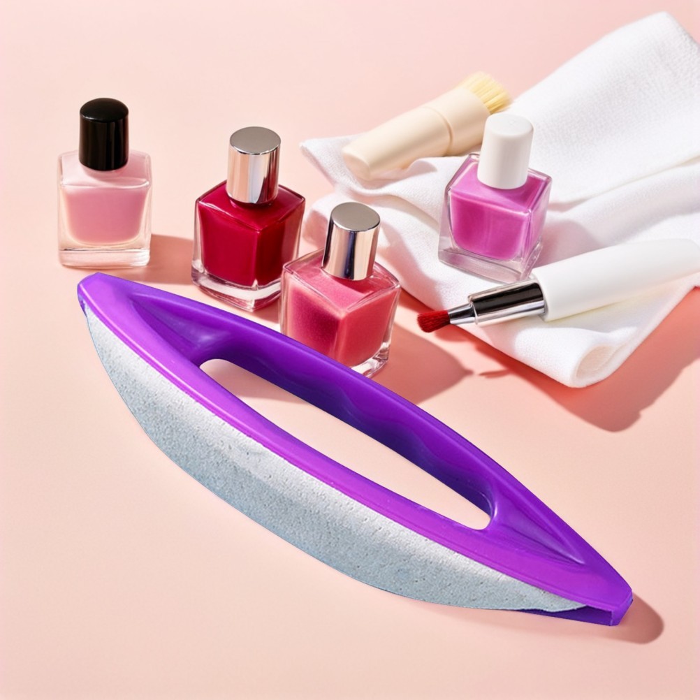 6Pcs Reusable Plastic Nail Art Tool Purple Nail Polisher for Manicure