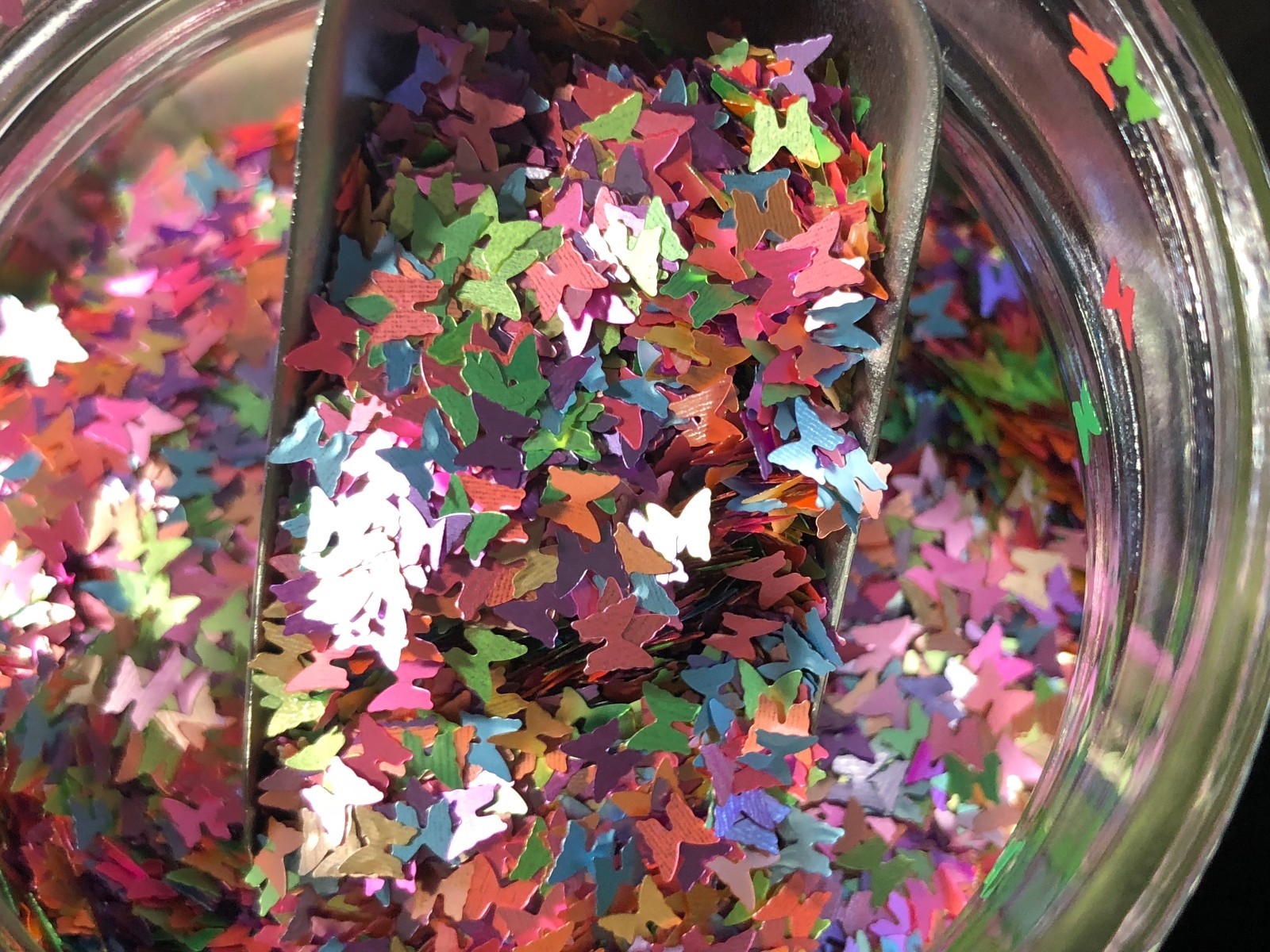 Metallic Pastel Pearlescent Butterfly Glitter Nail Art Solvent Resistant