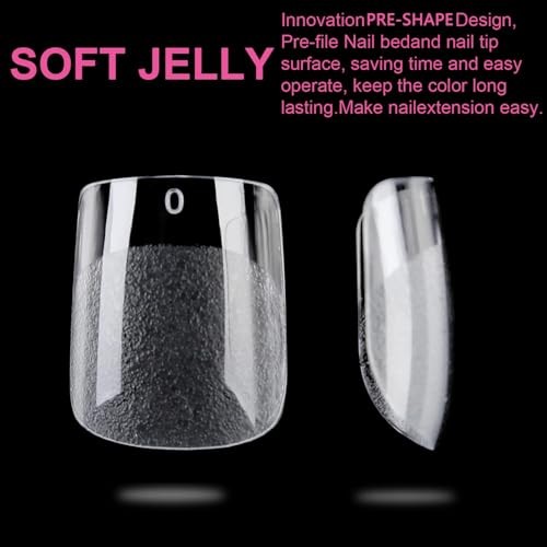 Extra Short Square Fake Nails 504pcs Pre-shape Extra Short Square XS Straight