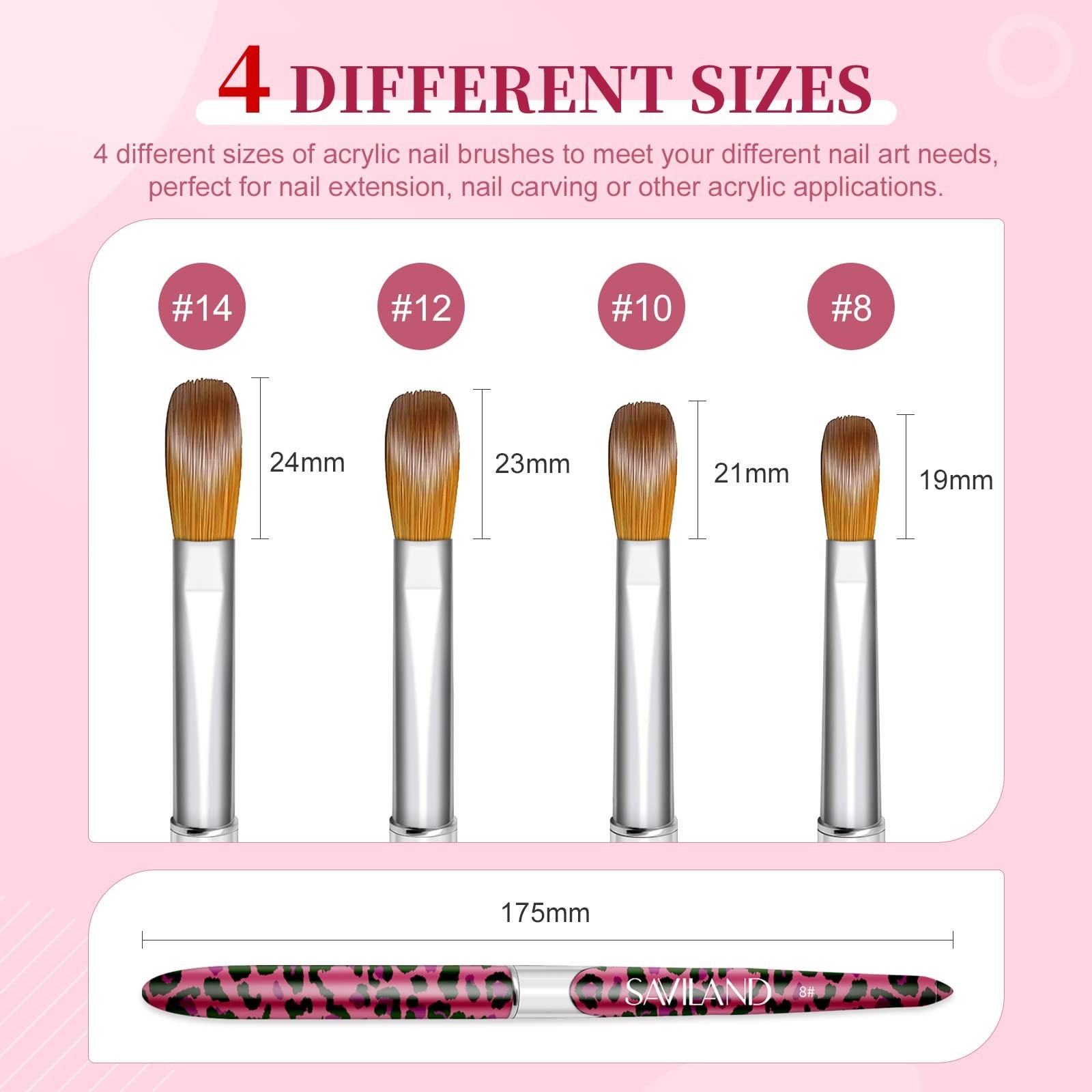 4PCS Kolinsky Acrylic Nail Brush Set – Professional Brushes for Acrylic Powder &