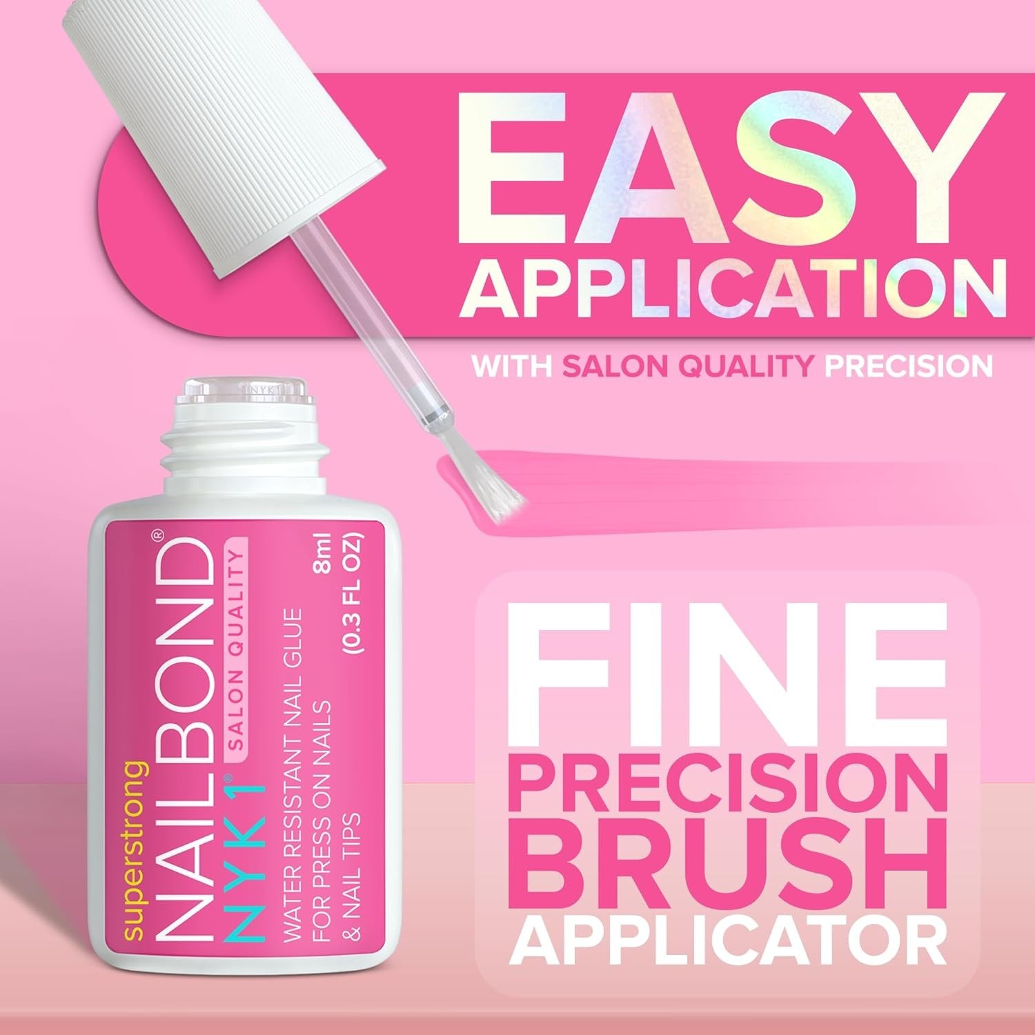 Super Strong Nail Glue for Press On & Acrylic Nails – Quick Dry Brush On 8ml