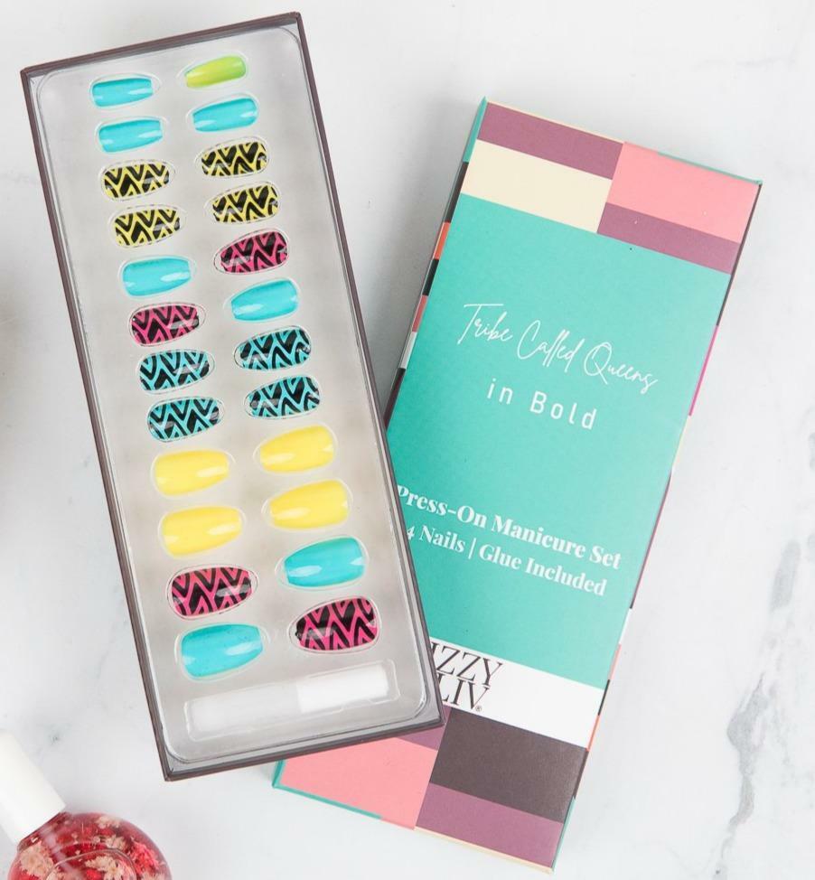Izzy & Liv Tribe Called Queens In Bold Press On Manicure Set – 24 nails + glue
