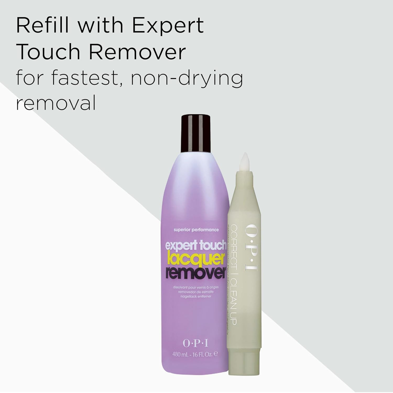 Correct Clean up | Refillable Nail Polish Remover Corrector Pen | Gentle & Non-D