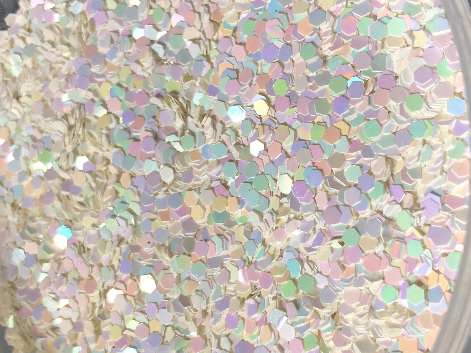 Cosmetic safe And low solvency 2MM Hexagon Pearlescent glitter Nail Art USA