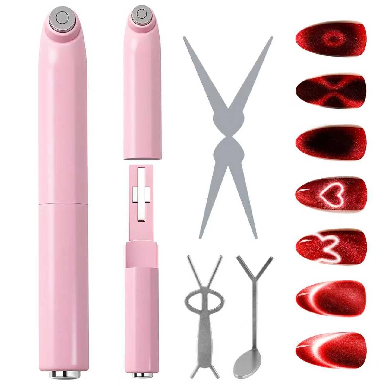2026 Upgrade 3-in-1 Ring-shaped Cat Eye Magnet for Nails Art,3 Creative A2