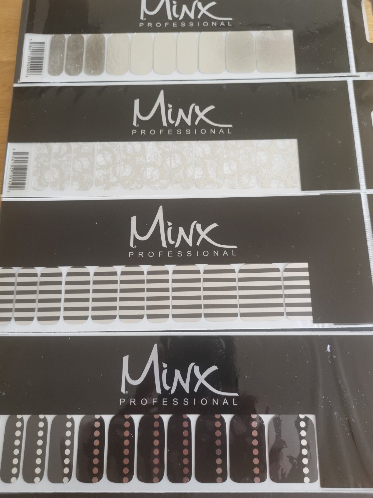 Minx Nails-Foil Wraps Various Designs New Nail Art Chrome Mirrored Silver Bundle