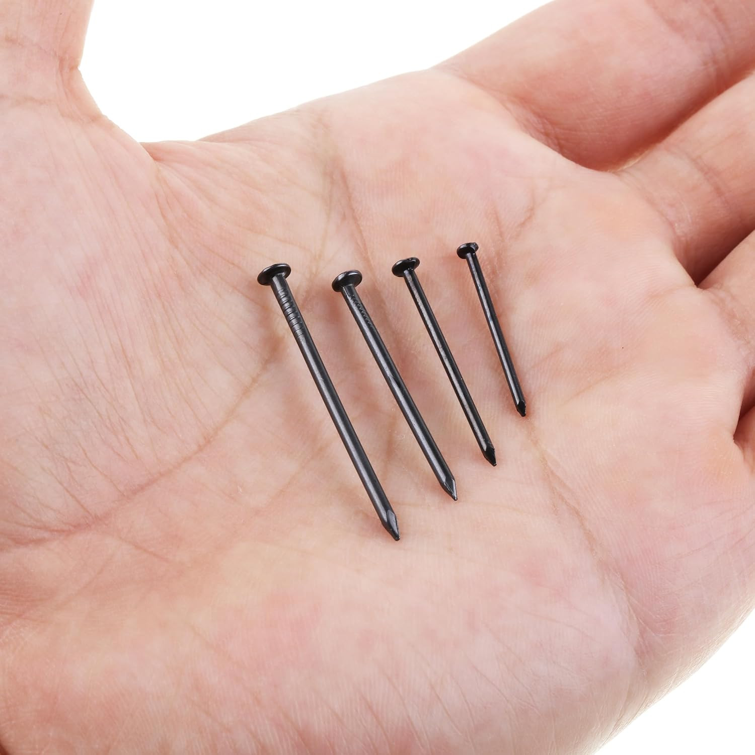 – Nail Assortment Kit, 1200 Pcs, 4 Sizes, Black, Small Nails for Hanging Picture