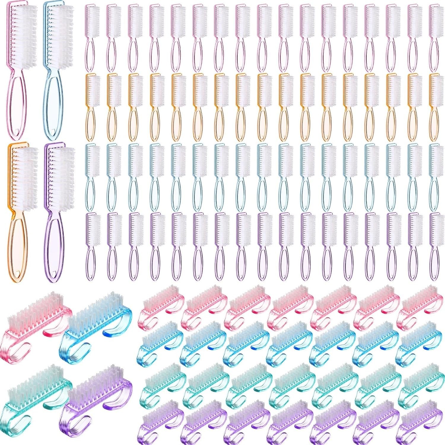 Multicolor Nail Cleaning Brushes Set