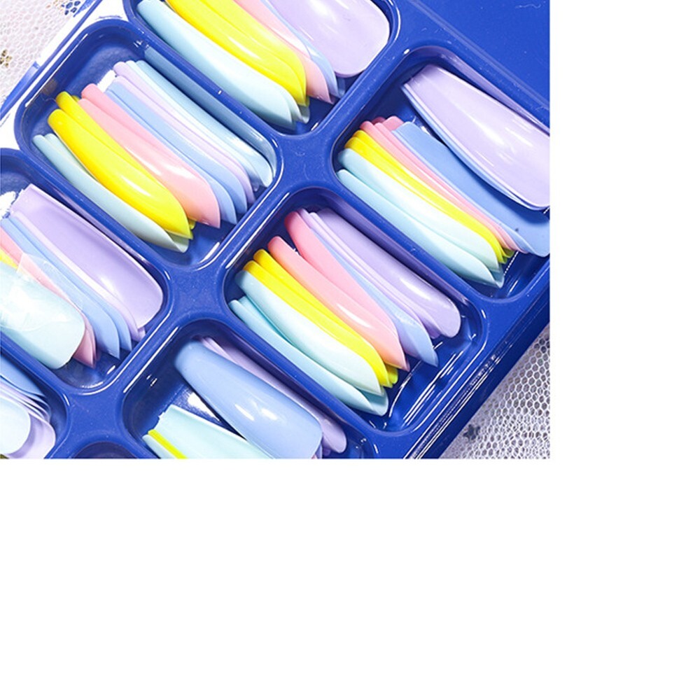 100Pcs False Nail Tips Colors Full Cover Long Ballerina Fake Nails Art Decor DIY