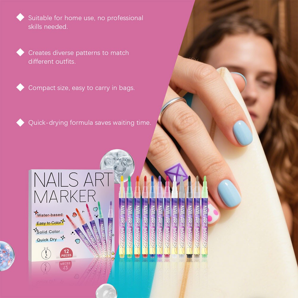Nail Graffiti Pen for 3D Nail Art DIY Painting Nail Polish Pen Drawing Line ToJQ