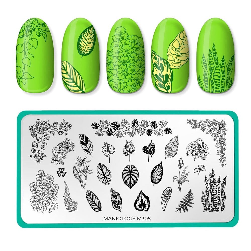 🌿🪴🌱MANIOLOGY Plant Lover M305 Nail Stamping Plate