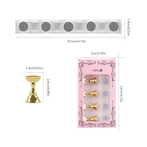 Nail Stands Acrylic Nail Art, Magnetic Nails Tip Holder for Painting Pink