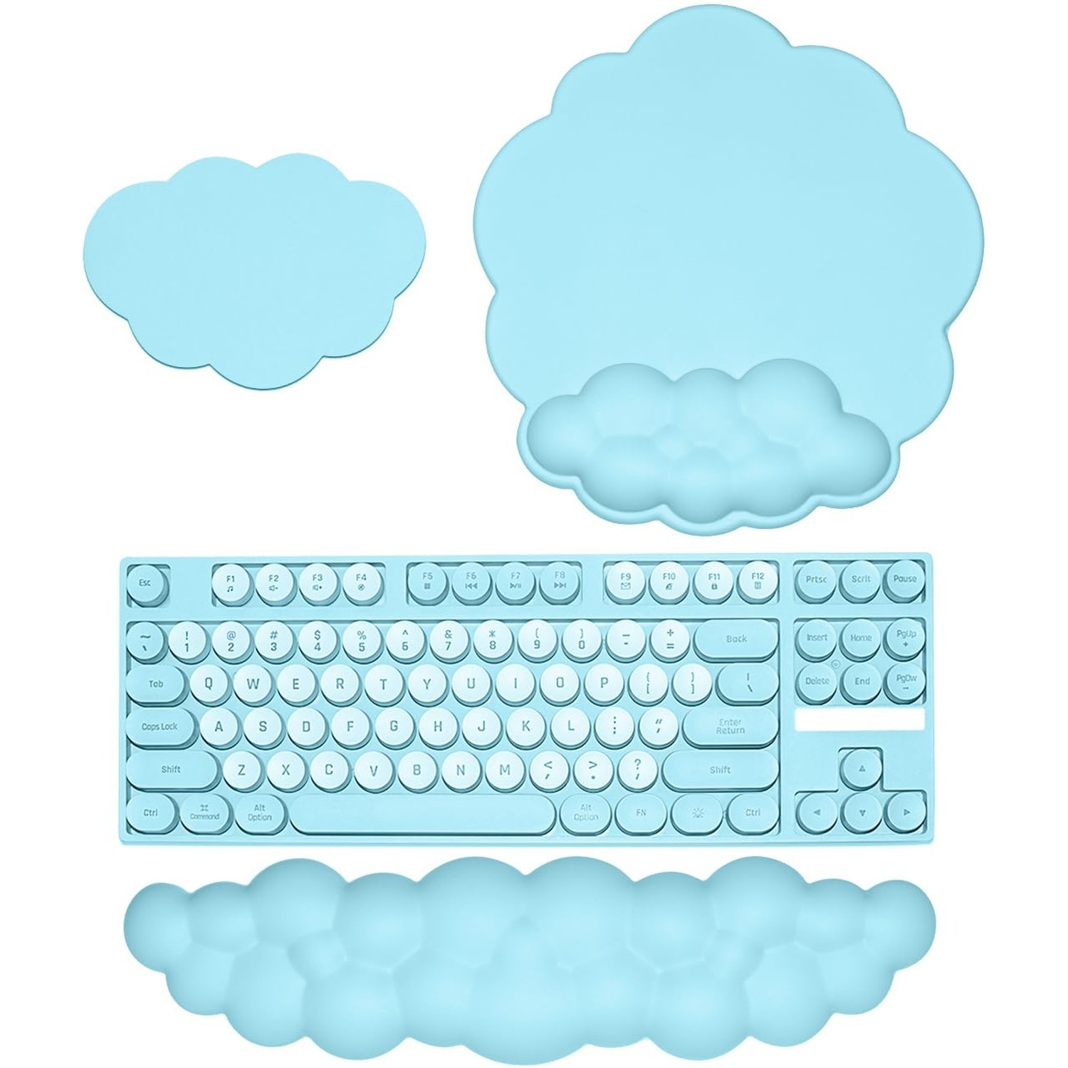 JIKIOU Cloud Mouse Pad Wrist Support, Upgrade Enlarge Leather Mouse Pads Keyb…