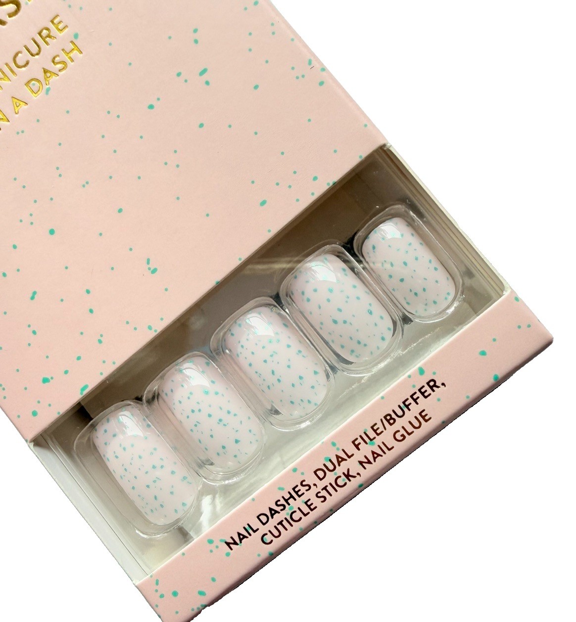 Red Aspen Press On Nail Dashes Sweet Tooth Elodie Medium Square NIB