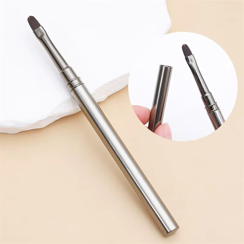 Gel Nail Art Brush Painting Drawing Liner Manicure Tool Nylon Bristles Metal
