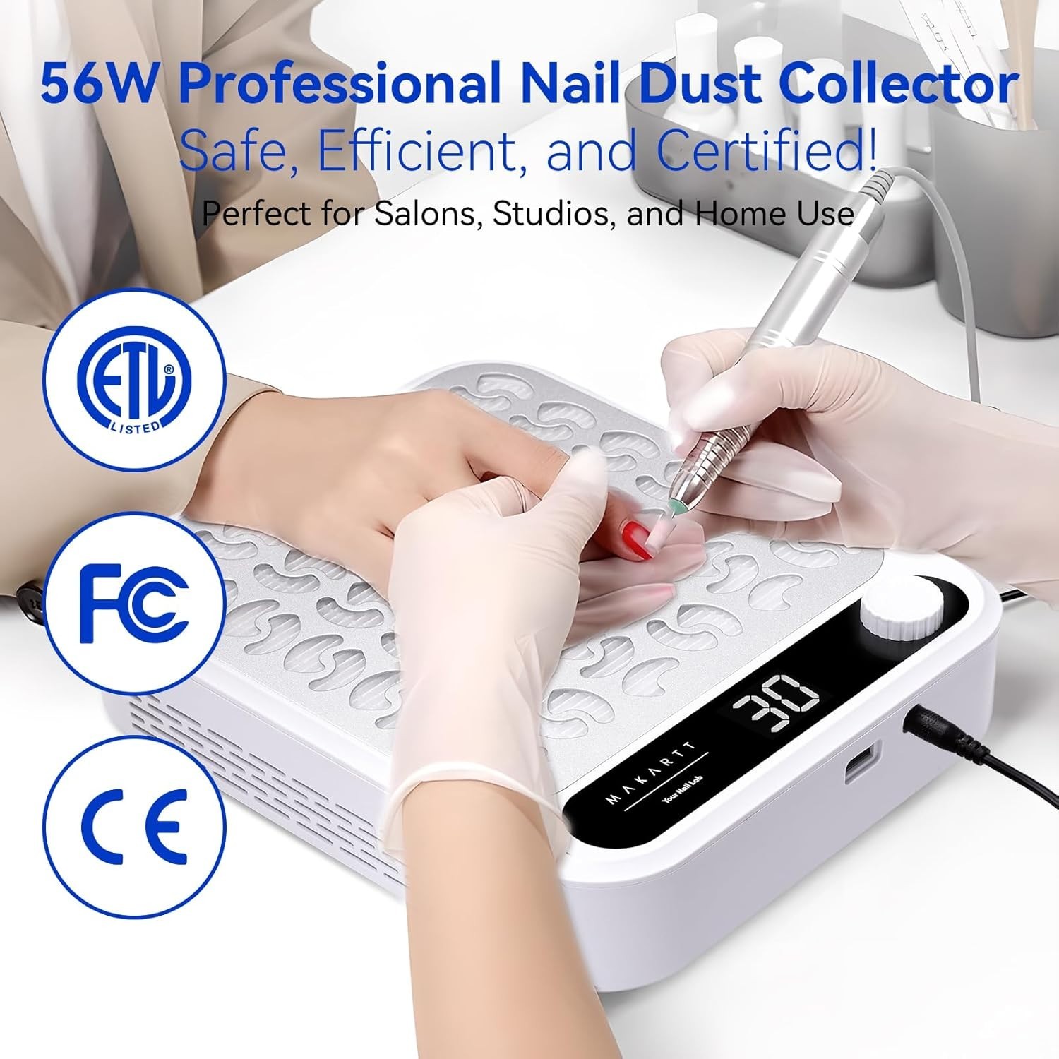 Makartt Nail Dust Collector – Professional Powerful Suction Larina Dust Collecto