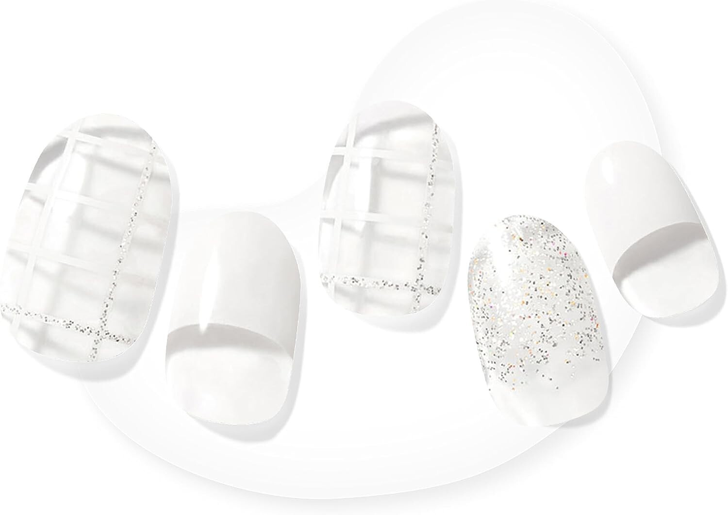 Dashing Diva GLAZE semi cured gel nail strips White Delight Lamp Not included
