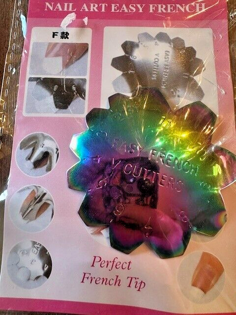 Nail Art Easy French Metal Template Oval V French Acrylic Water Drop Cutters LOT