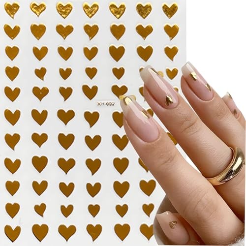 12 Sheets Valentines Nail Art Stickers Colorful Heart Nail 3d Nail Sticker-1