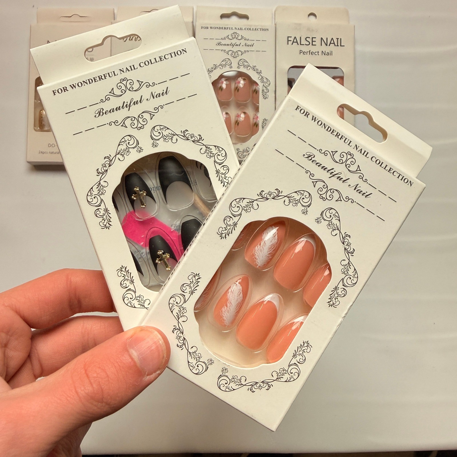 Lot of 10 Pack of 24 New False Press On Nails Assorted Designs and Colors №N34