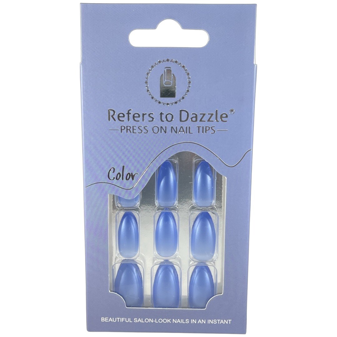 💅D2M Press on Nail Tips, Blue 12 Pieces💅