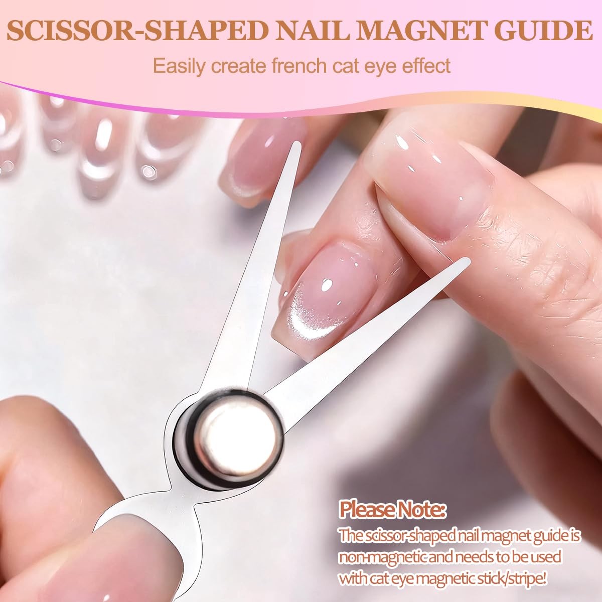 12pcs Cat Eye Magnet Set, Nail Magnet Tool with Scissor & Heart & Rabbit