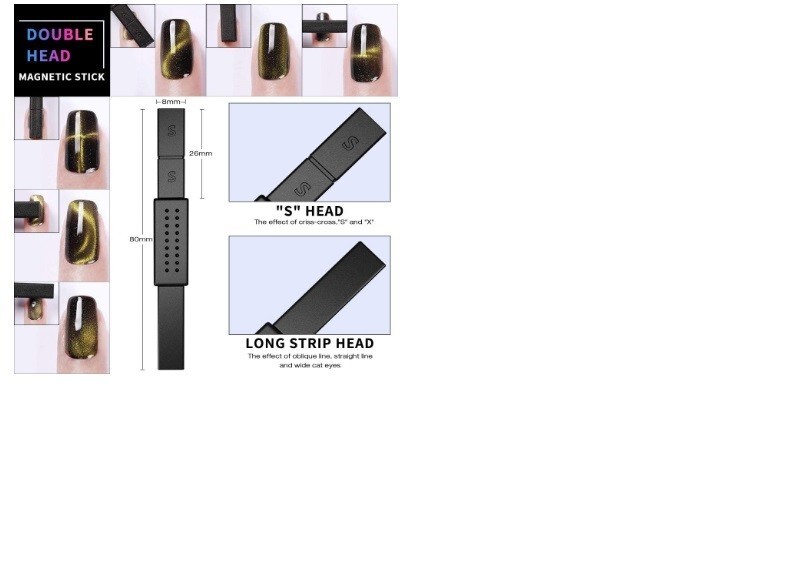 Cat Eye Chrome Nail Powder and Nail adhesive