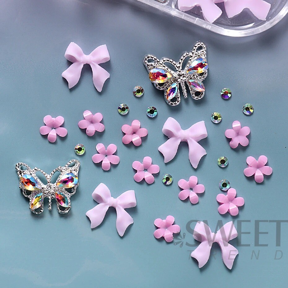 3DNail Charm Flower Nail Art Stickers Decals DIY Art Jewelry Nail Decoration