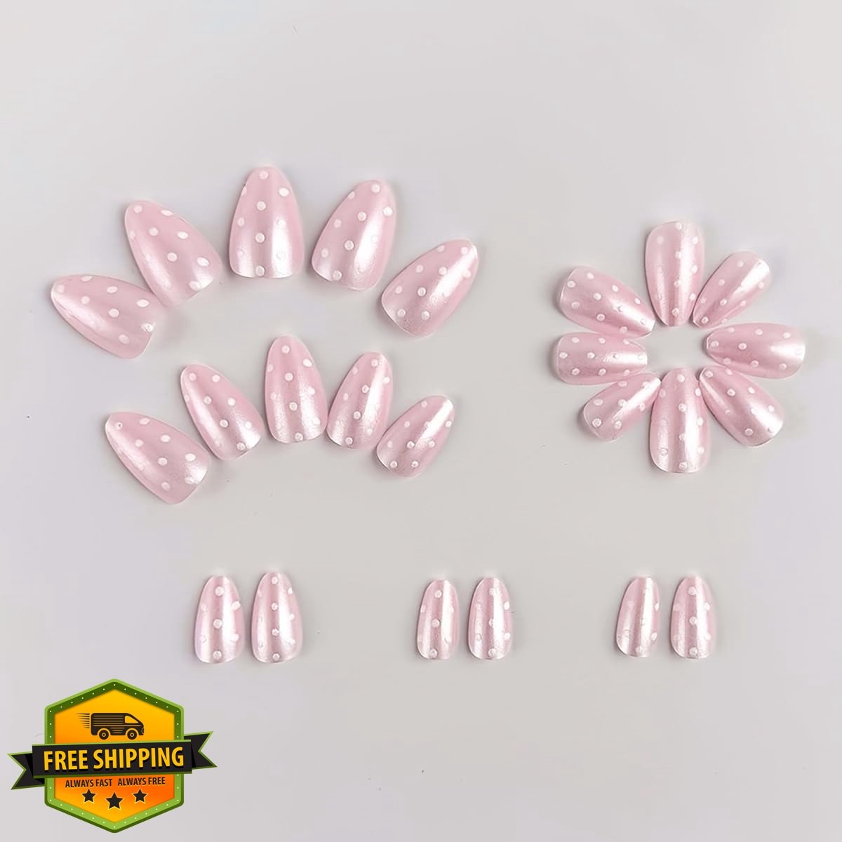 LFAAYYF Short Almond Press On Nails 10Style