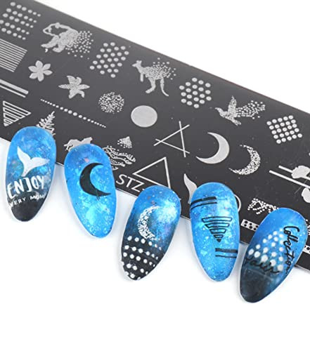 10 Pieces Nail Stamping Plate Abstract Nail Stamps Flower Geometry Snake Lace