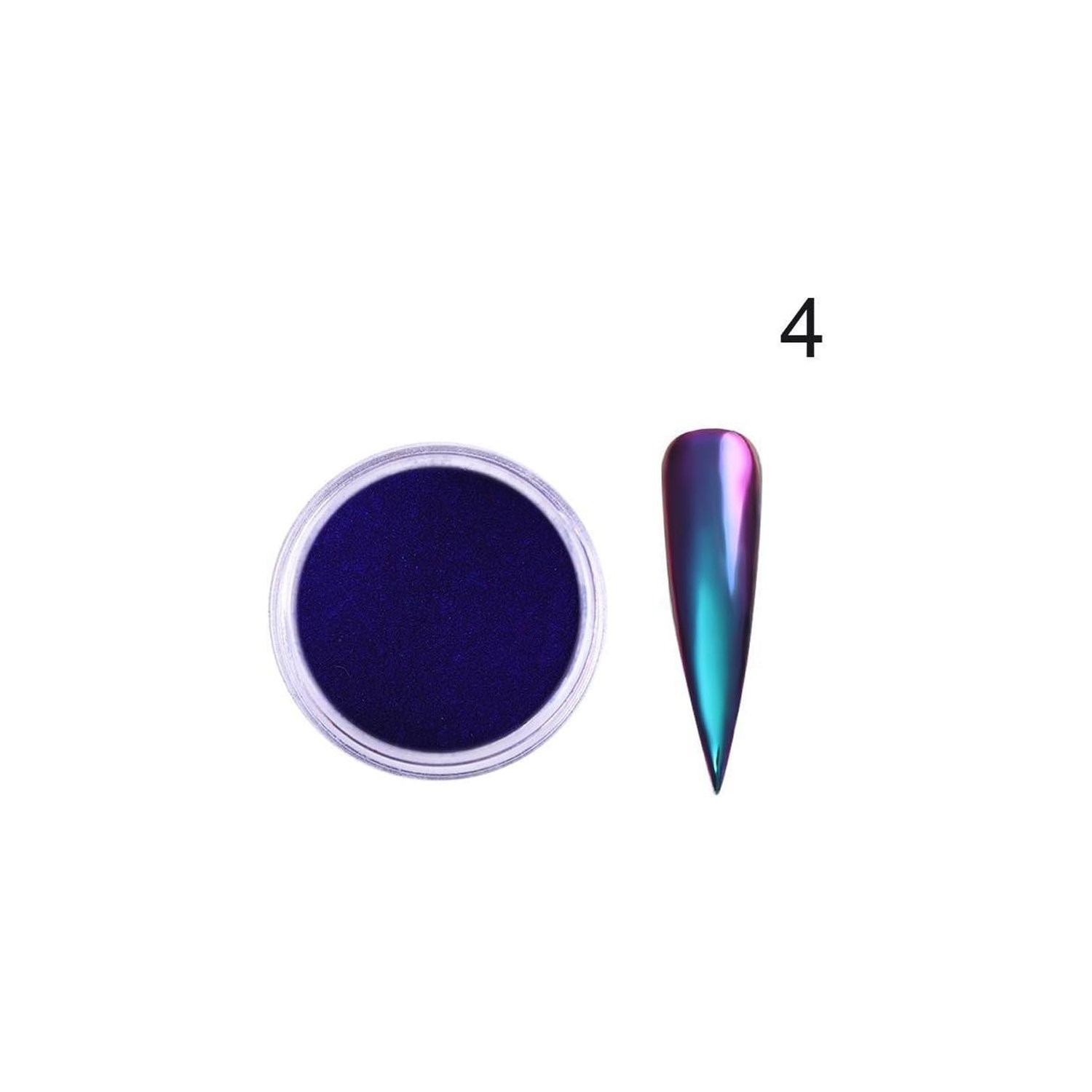 4pcs Metallic Nail Powder Set for Gel Nails with Holographic Glitter Effect
