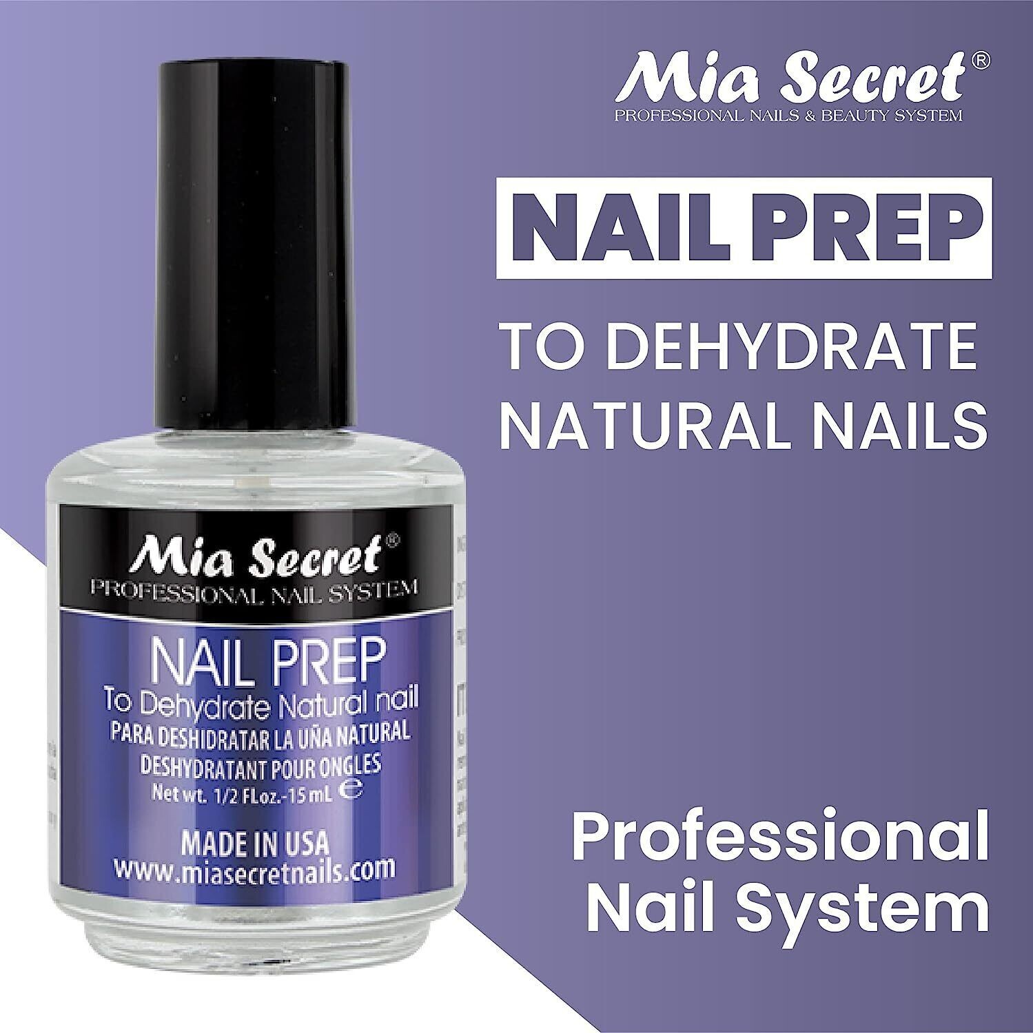 Mia Secret Professional Acid Free Natural Nail Prep Dehydrator, 15ml