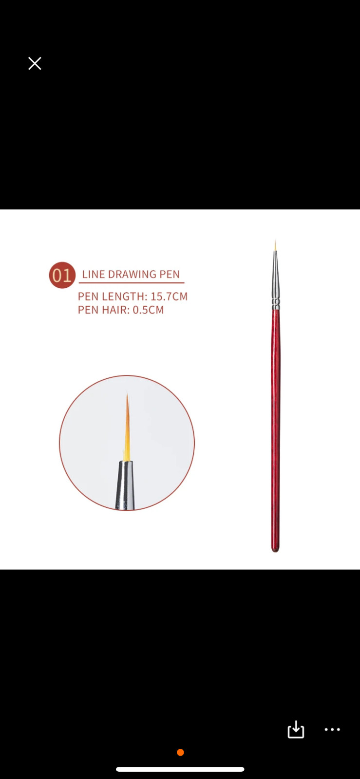 Striping Nail Art Brushes NeVi USA for Long Lines, Fine Designs. 3 pcs, 5pcs