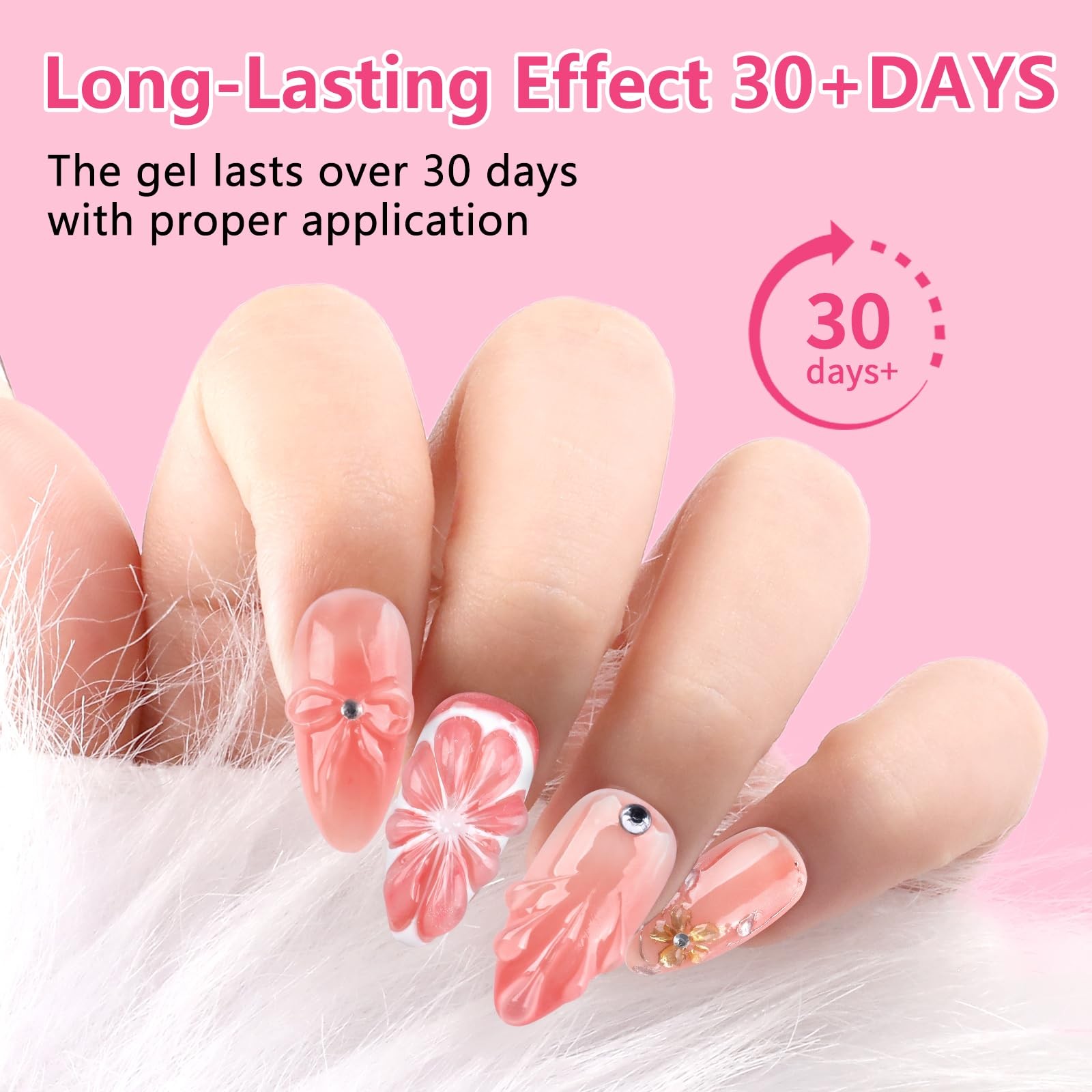 BQAN 3D Nail Sculpting Gel Kit – Professional No-Wipe Formula with Clear
