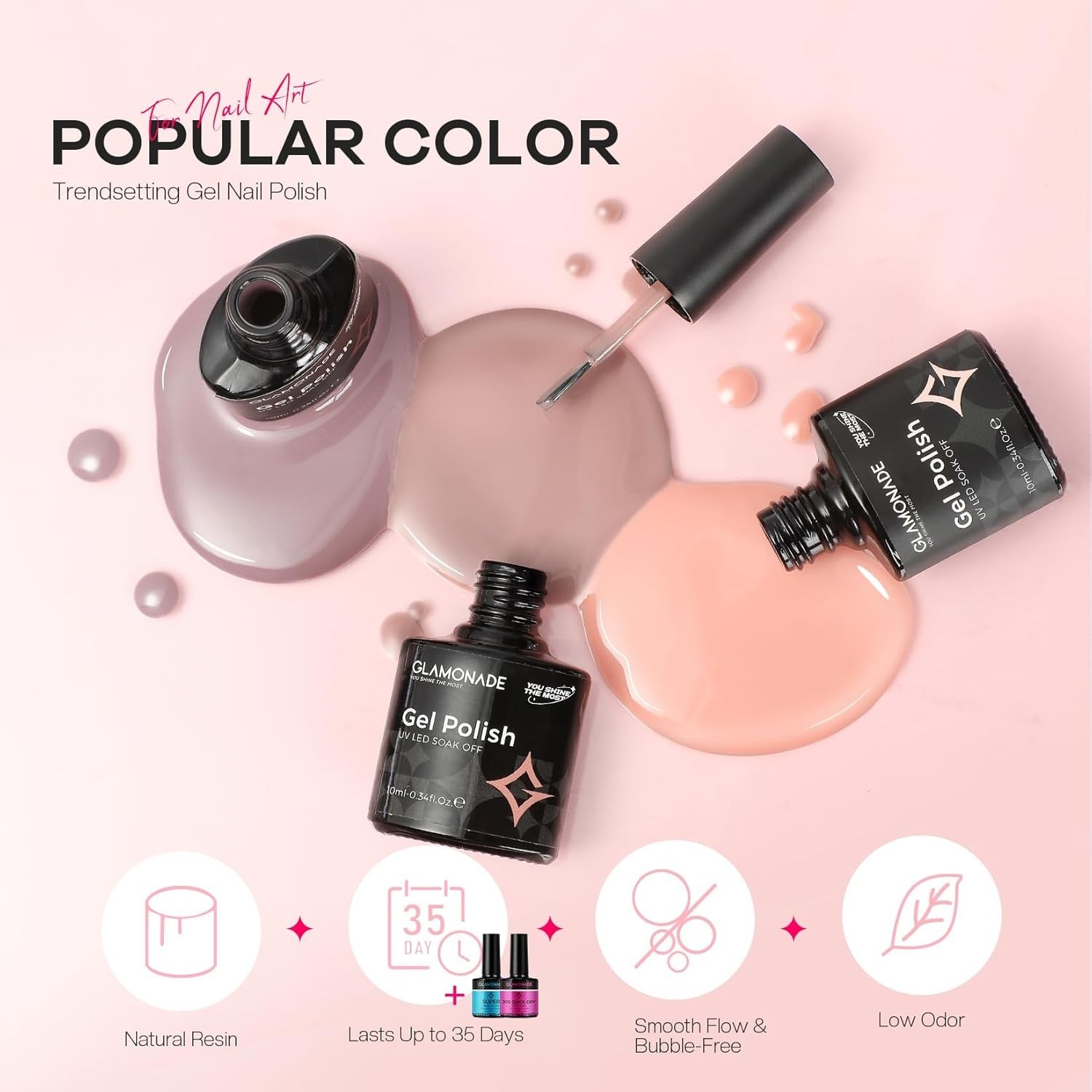 Paquete De Uñas Acrilicas Kit De Esmalte Profesional Para Pinceles Set Rutilar