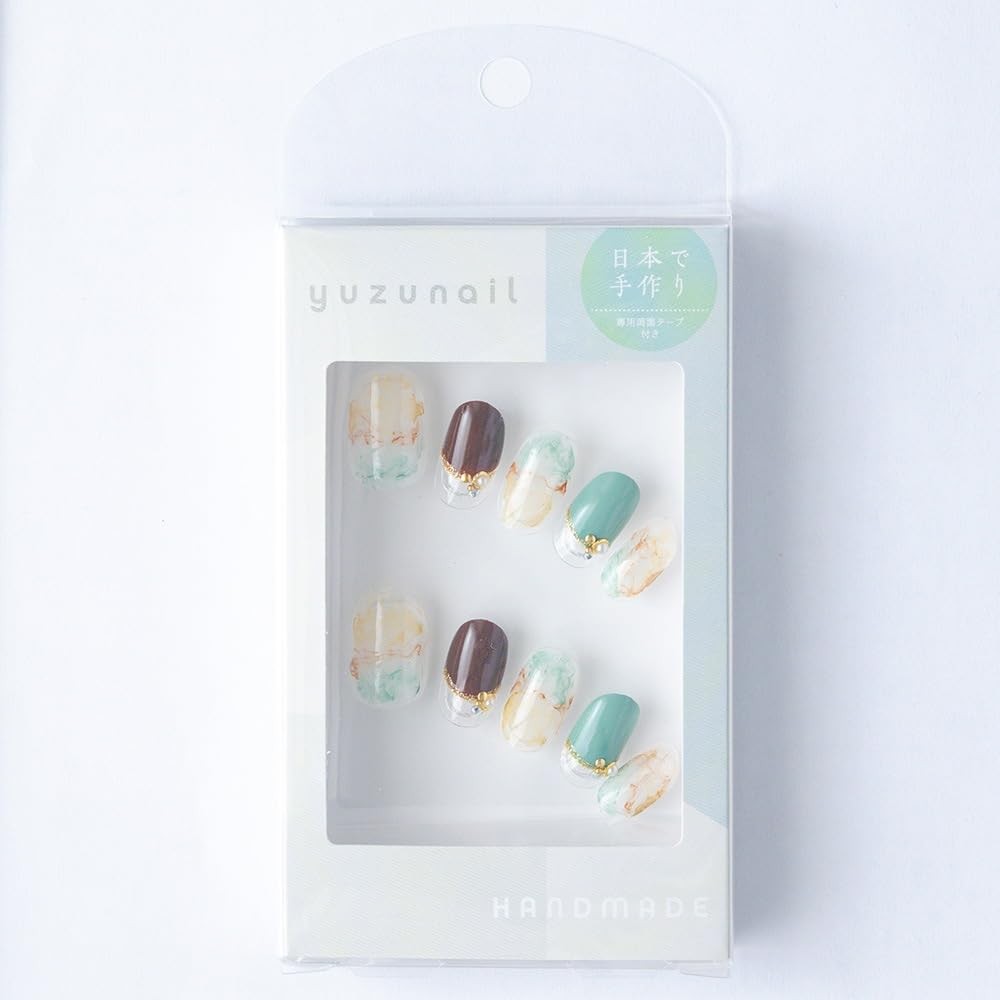 Nail Tips Short Simple Green Series Yuzu Nail Japan