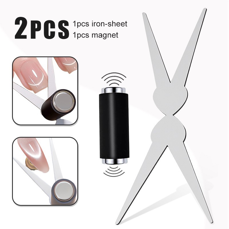 Double-head French Nail Art Magnet Set 3D Strong Cat Eye Magnet Nail Art Gel Pol
