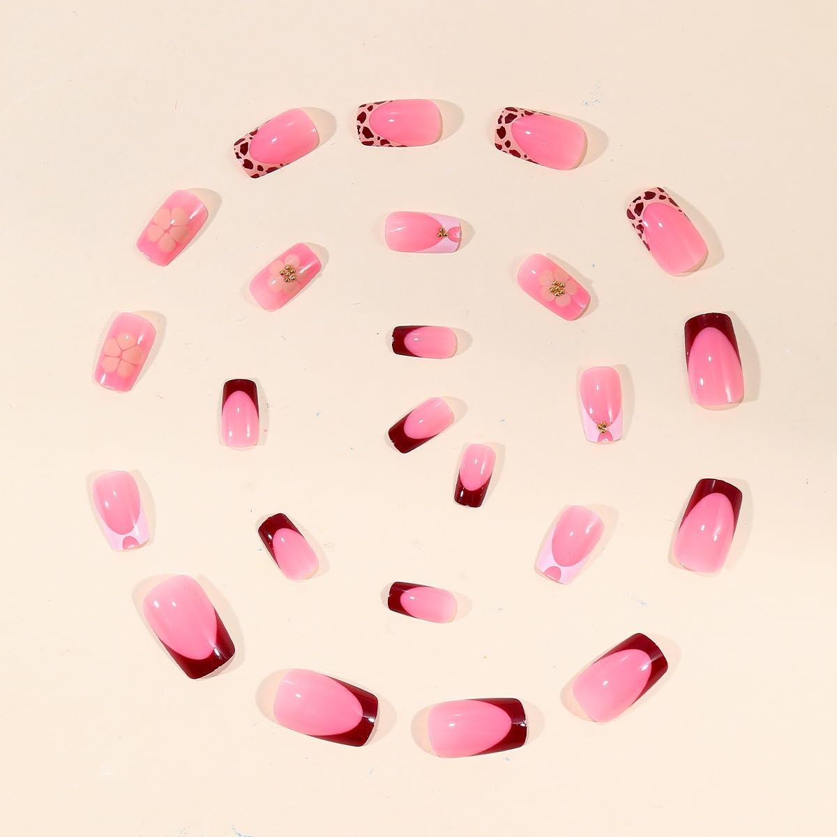Leopard French Tip Press on Nails Style 04