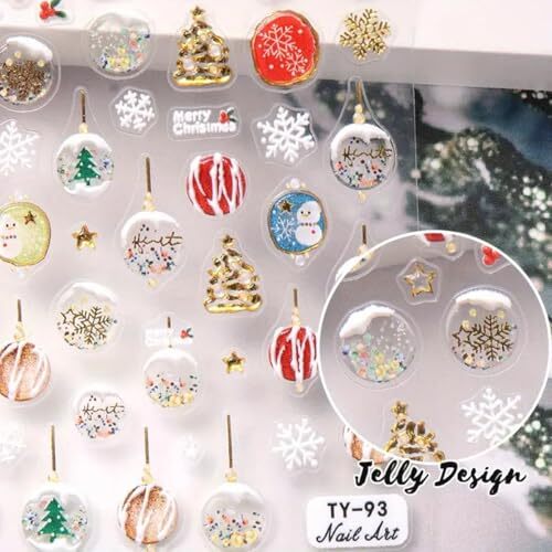 Christmas Nail Art Stickers Decals Christmas Crystal Ball Nail Christmas style3