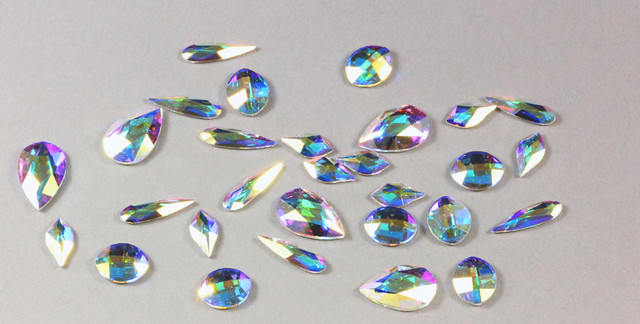 Superior PRIMERO Flat Back Rhinestones Crystal AB Color Nail Art Design Shapes