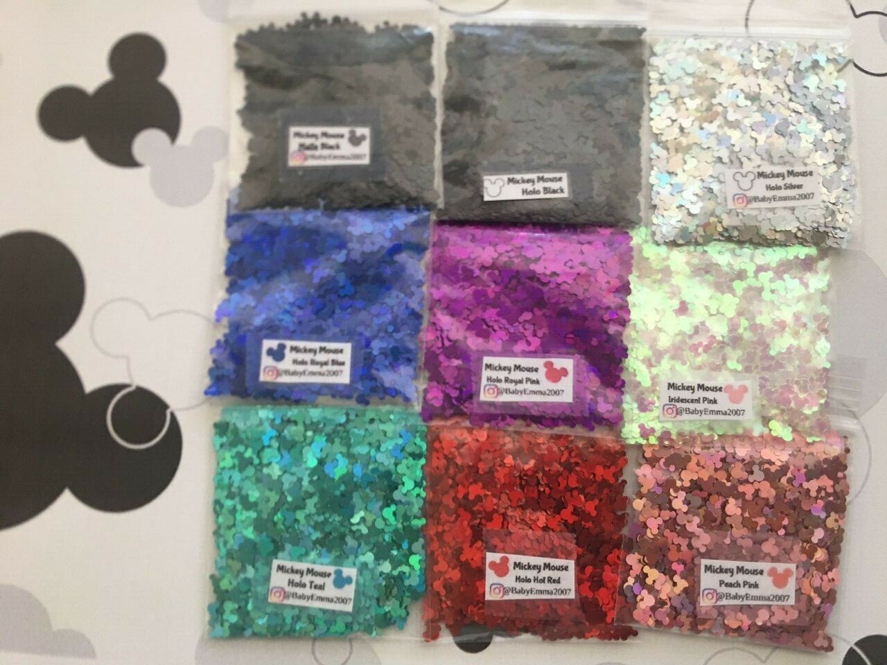Holo MICKEY MOUSE Glitter-U Pick Color-Nail Art Face Crafts DIY-US