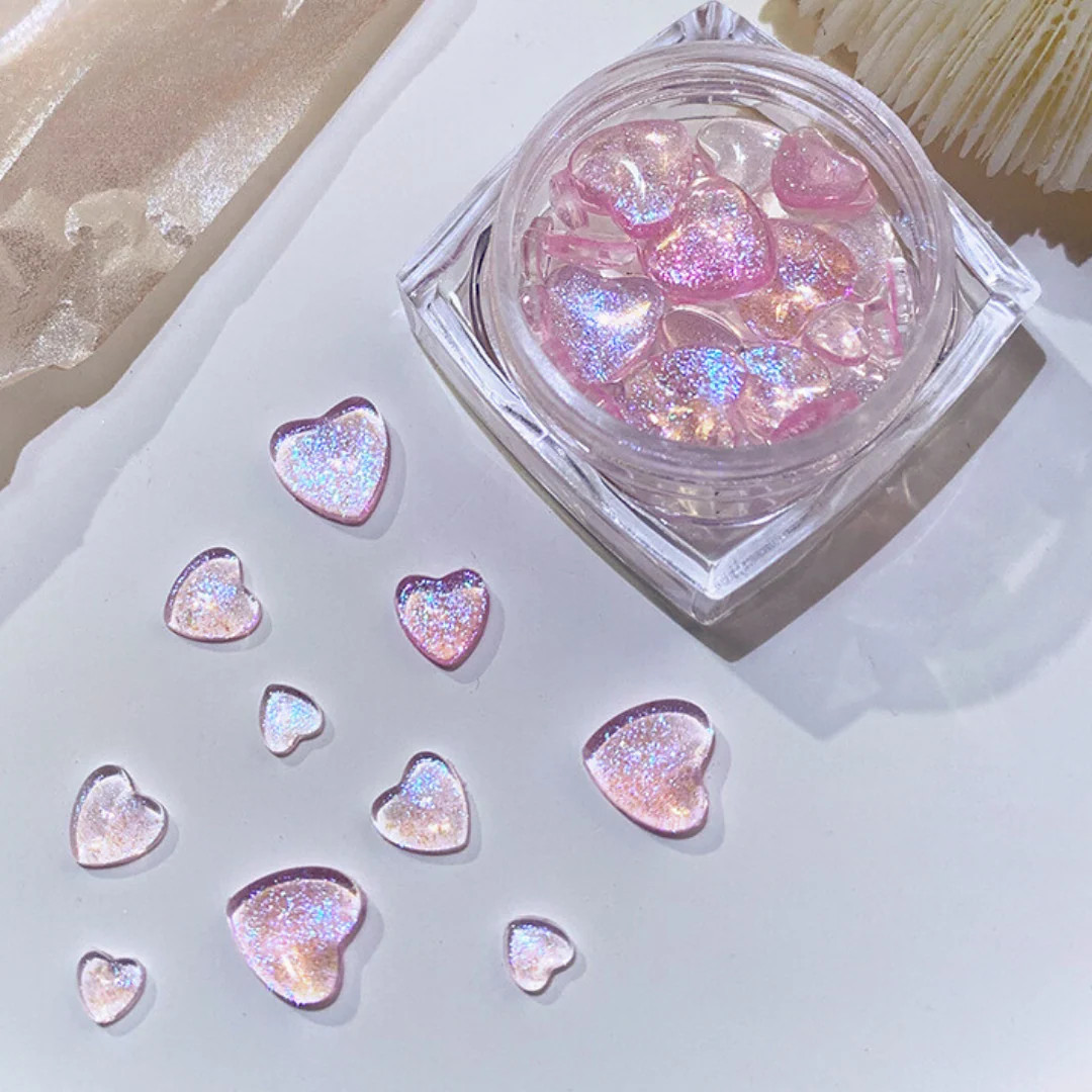 Glitter Heart Gems