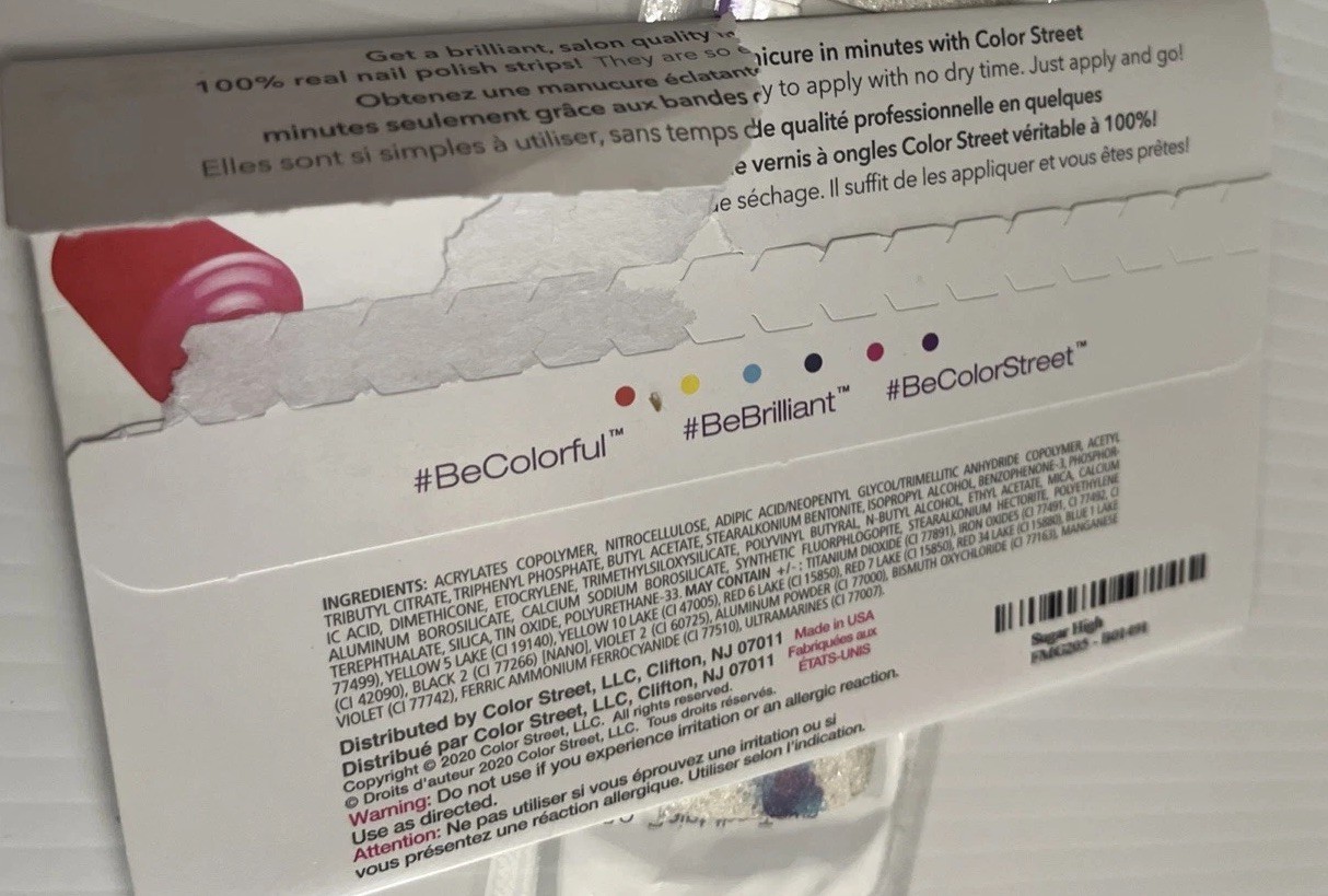 Color Street Bundle Of 5 Packages Nail Polish Strips Variety