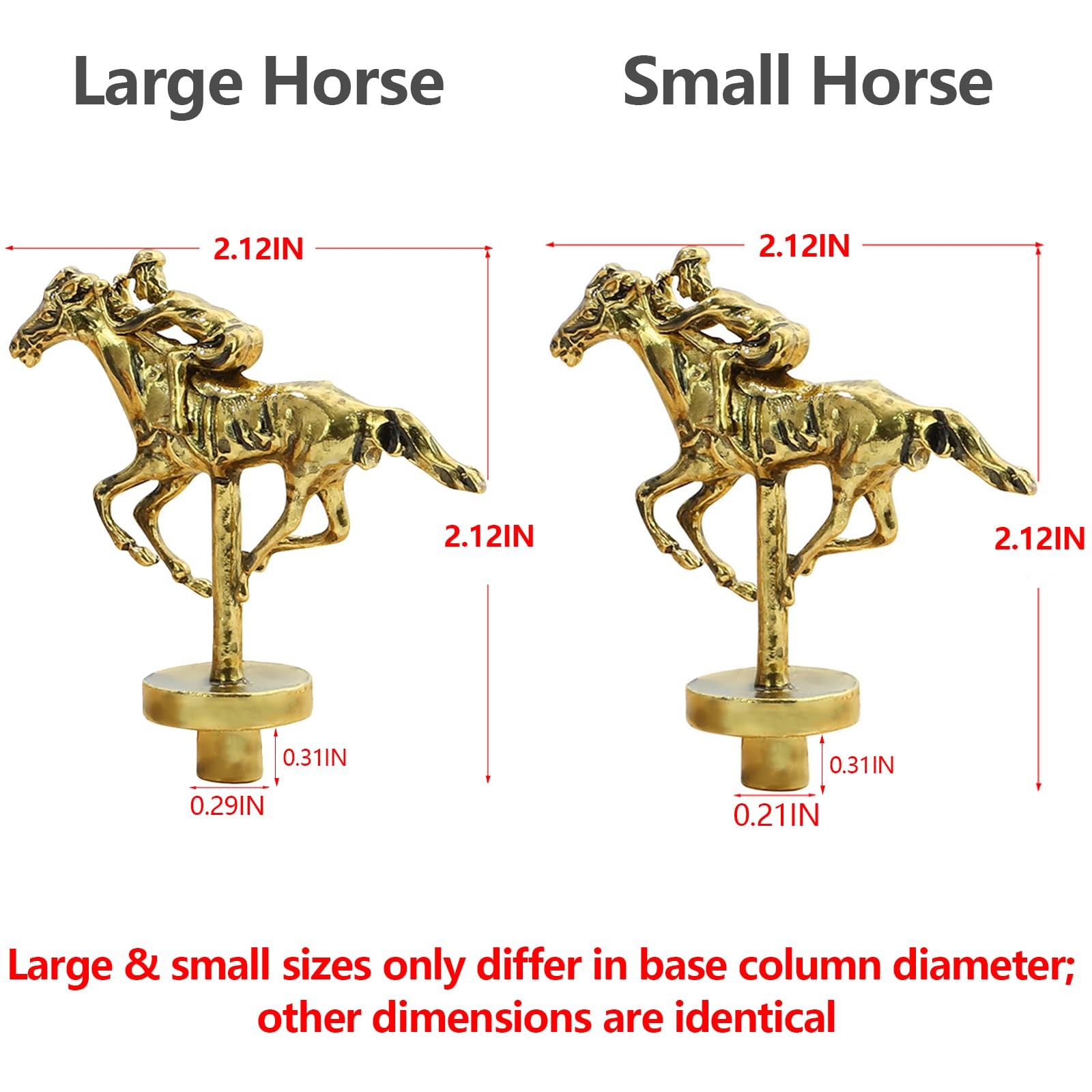 Grhonior 0.27IN-11 Metal Horses Gold 4+Rose 4+Silver 3, 11 Large