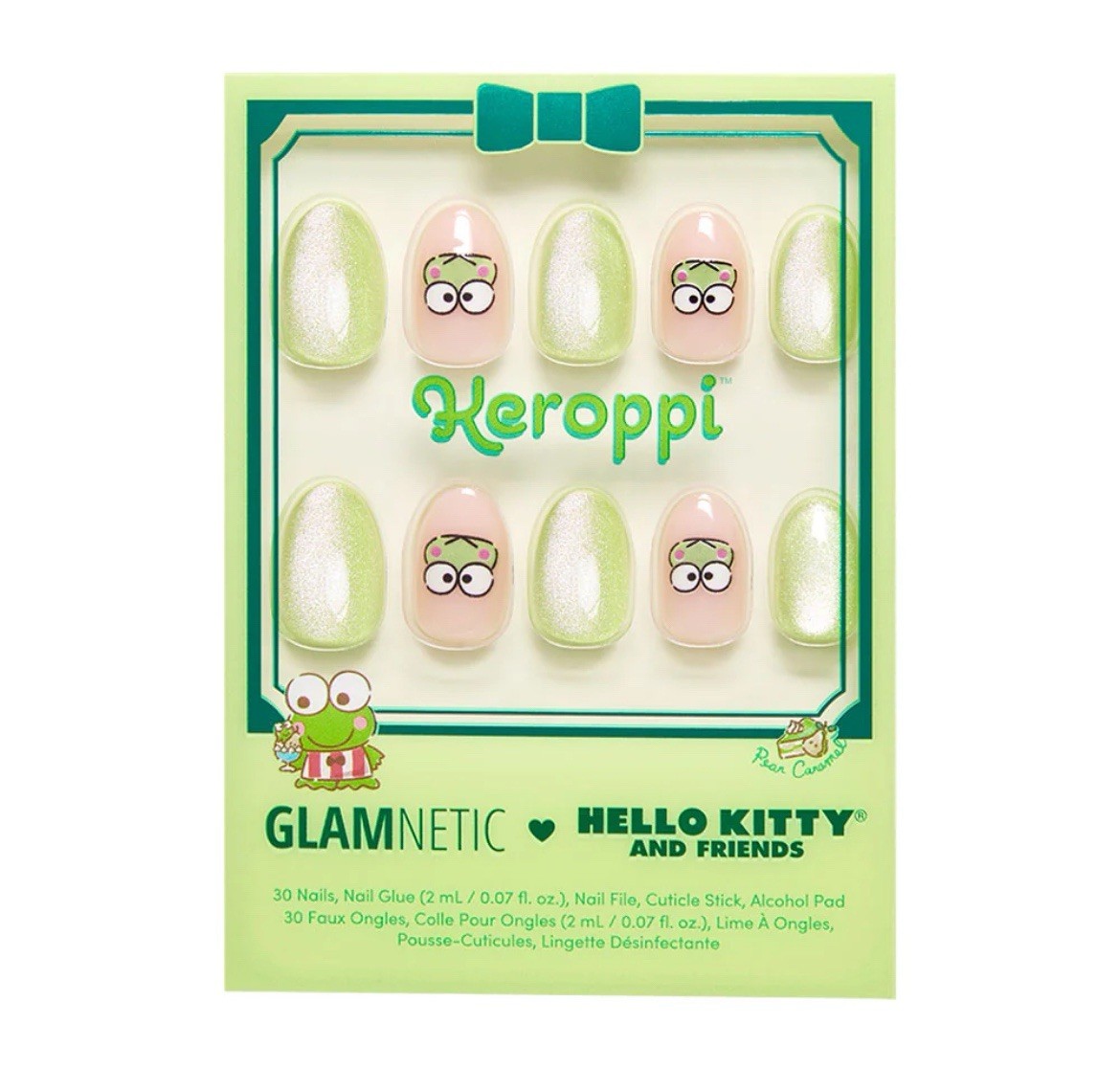 Glamnetic Nails Hello Kitty and Friends, Keroppi New