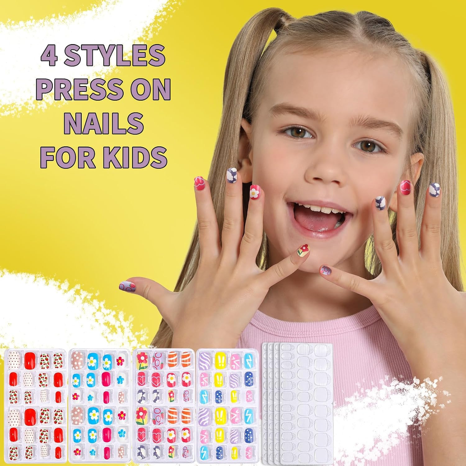 Nail Kit for Girls, Press on Nails for Teens, Nail Polish Set for Girls, False N
