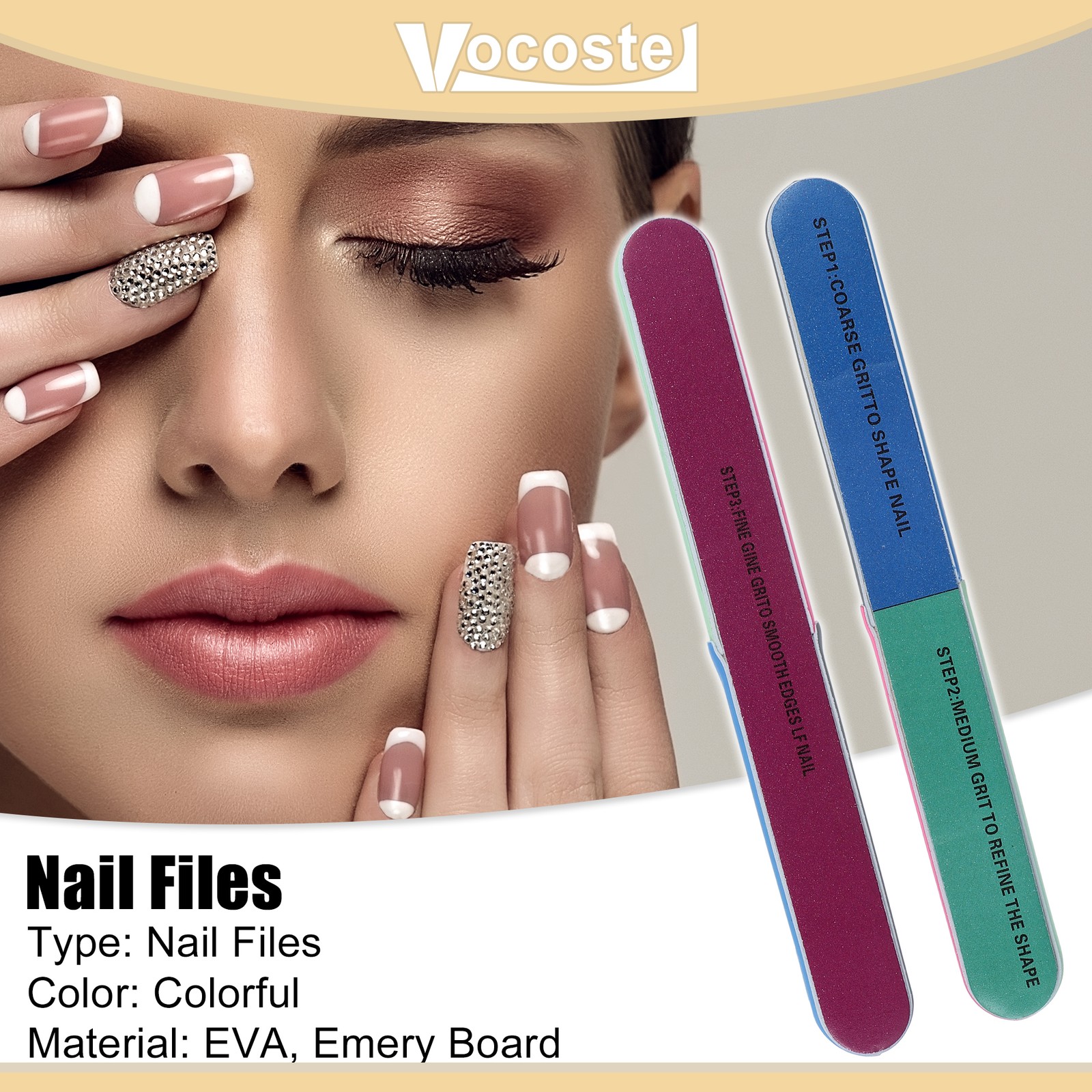 Pieces of 2 7 Sided Nail File Buffer Nail Sanding Block Filer Board Colorful