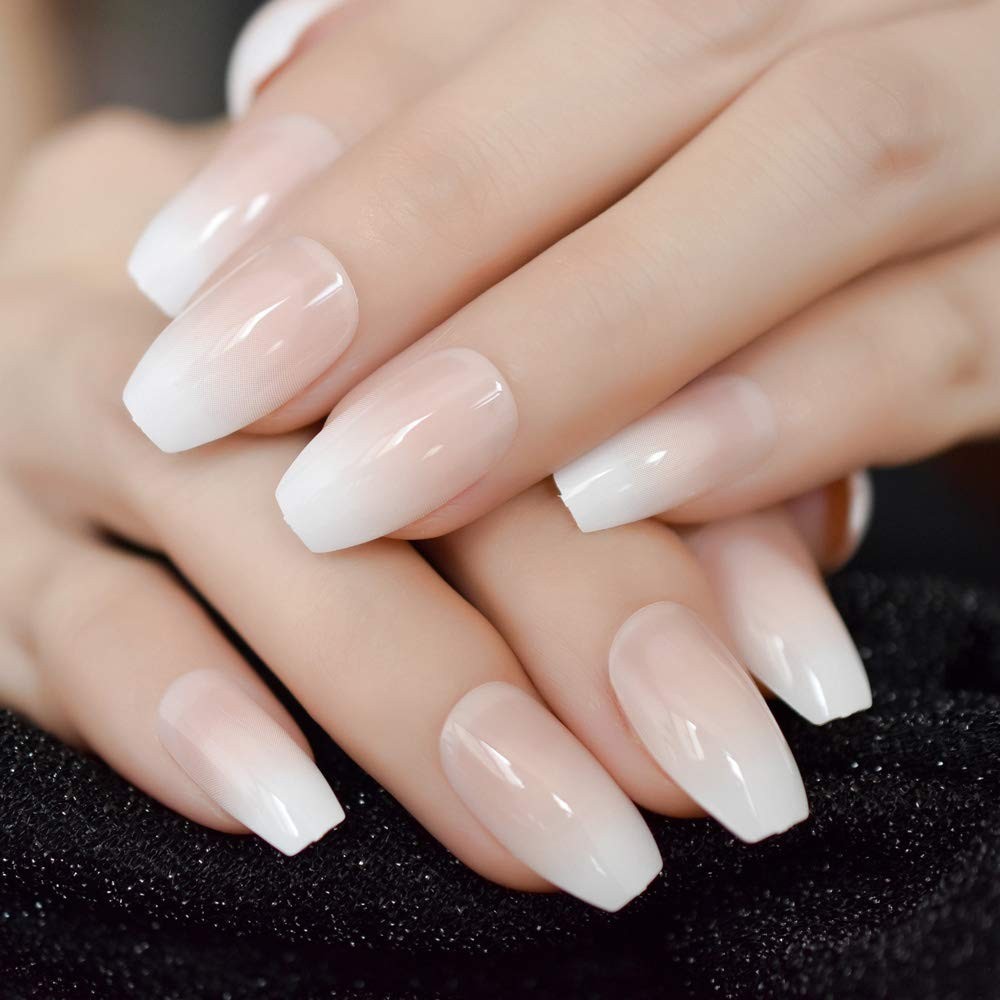 Fashion-Forward Ombre Ballerina Coffin Nails – Easy Press On for Any Occasion